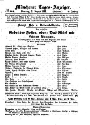 Münchener Tages-Anzeiger Dienstag 11. August 1857