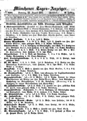 Münchener Tages-Anzeiger Samstag 22. August 1857