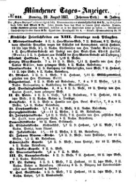 Münchener Tages-Anzeiger Samstag 29. August 1857