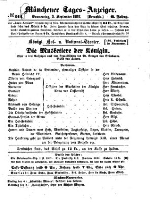 Münchener Tages-Anzeiger Donnerstag 3. September 1857