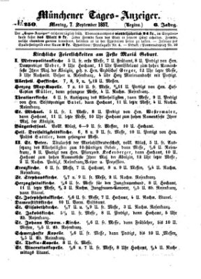 Münchener Tages-Anzeiger Montag 7. September 1857