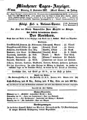 Münchener Tages-Anzeiger Dienstag 8. September 1857