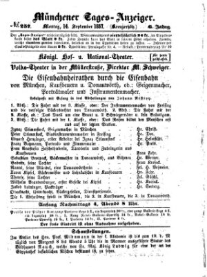 Münchener Tages-Anzeiger Montag 14. September 1857