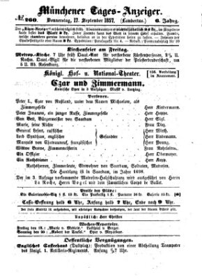 Münchener Tages-Anzeiger Donnerstag 17. September 1857