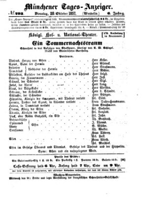 Münchener Tages-Anzeiger Dienstag 20. Oktober 1857