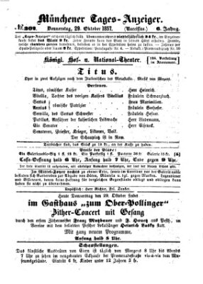 Münchener Tages-Anzeiger Donnerstag 29. Oktober 1857