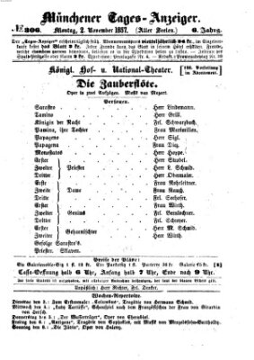 Münchener Tages-Anzeiger Montag 2. November 1857