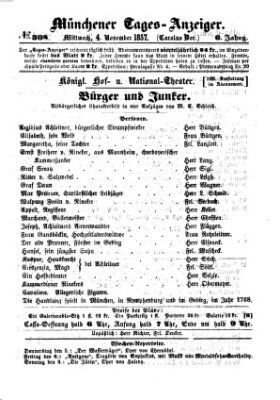 Münchener Tages-Anzeiger Mittwoch 4. November 1857