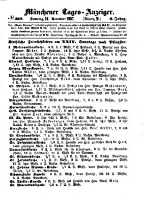 Münchener Tages-Anzeiger Samstag 14. November 1857