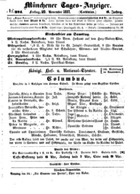 Münchener Tages-Anzeiger Freitag 20. November 1857