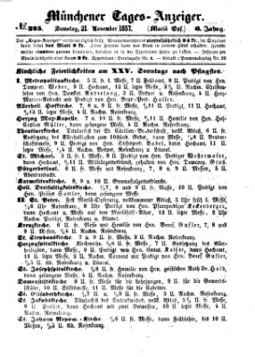 Münchener Tages-Anzeiger Samstag 21. November 1857