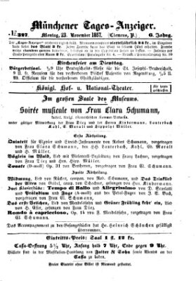 Münchener Tages-Anzeiger Montag 23. November 1857