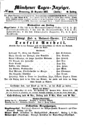 Münchener Tages-Anzeiger Donnerstag 10. Dezember 1857