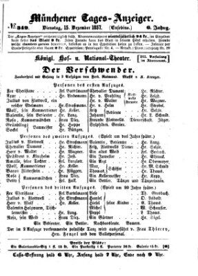 Münchener Tages-Anzeiger Dienstag 15. Dezember 1857