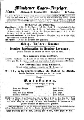 Münchener Tages-Anzeiger Mittwoch 16. Dezember 1857