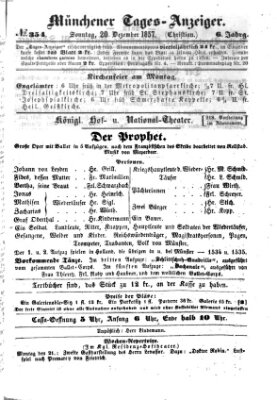 Münchener Tages-Anzeiger Sonntag 20. Dezember 1857