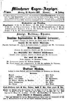 Münchener Tages-Anzeiger Montag 21. Dezember 1857