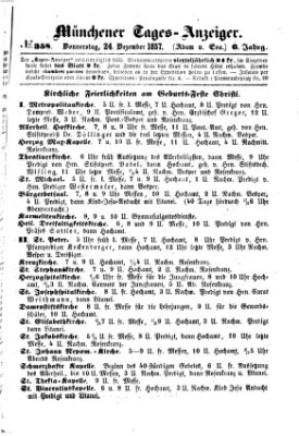 Münchener Tages-Anzeiger Donnerstag 24. Dezember 1857