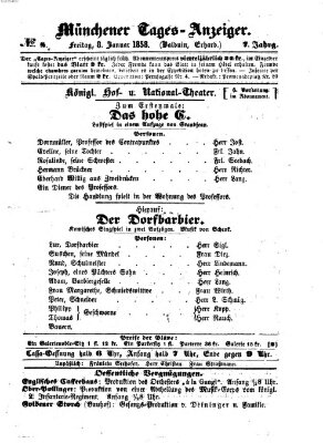 Münchener Tages-Anzeiger Freitag 8. Januar 1858