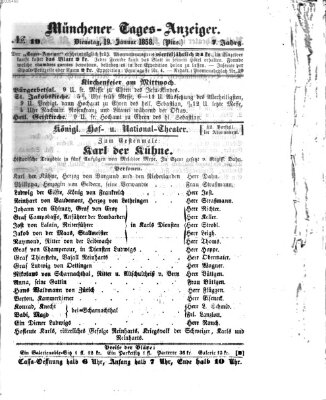 Münchener Tages-Anzeiger Dienstag 19. Januar 1858