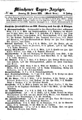 Münchener Tages-Anzeiger Samstag 23. Januar 1858