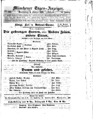 Münchener Tages-Anzeiger Donnerstag 4. Februar 1858