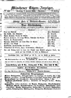 Münchener Tages-Anzeiger Sonntag 7. Februar 1858