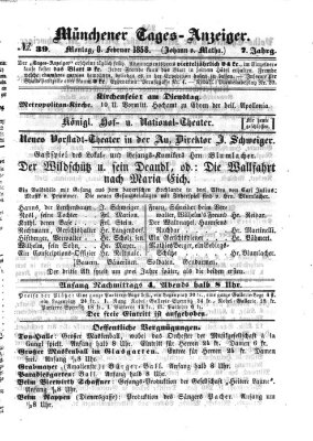 Münchener Tages-Anzeiger Montag 8. Februar 1858