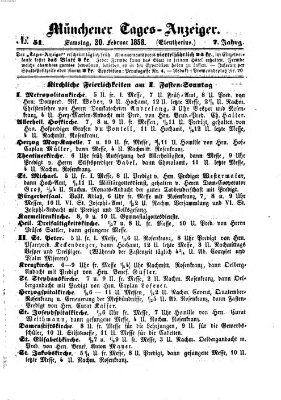 Münchener Tages-Anzeiger Samstag 20. Februar 1858