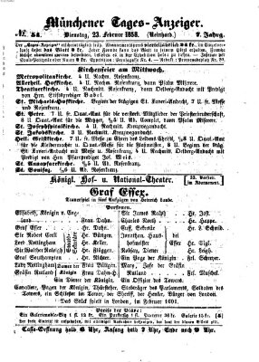 Münchener Tages-Anzeiger Dienstag 23. Februar 1858