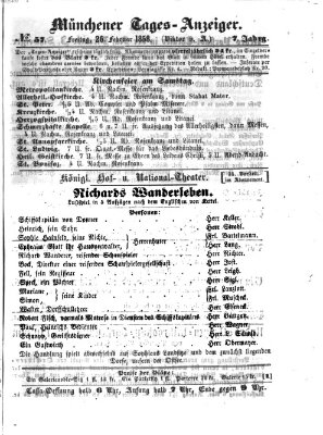 Münchener Tages-Anzeiger Freitag 26. Februar 1858