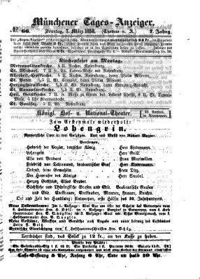 Münchener Tages-Anzeiger Sonntag 7. März 1858