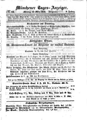 Münchener Tages-Anzeiger Sonntag 15. März 1857