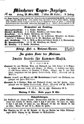 Münchener Tages-Anzeiger Freitag 26. März 1858