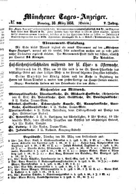 Münchener Tages-Anzeiger Dienstag 30. März 1858