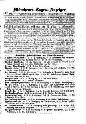 Münchener Tages-Anzeiger Freitag 2. April 1858