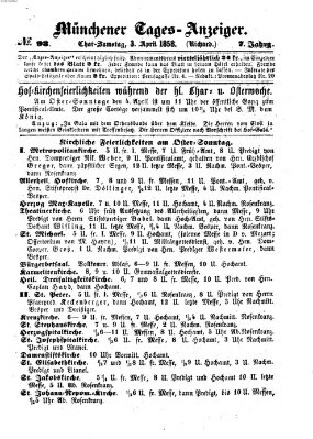 Münchener Tages-Anzeiger Samstag 3. April 1858