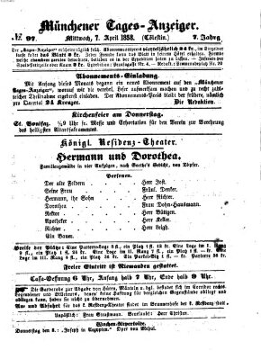 Münchener Tages-Anzeiger Mittwoch 7. April 1858