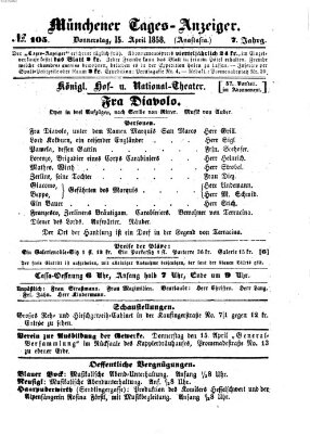 Münchener Tages-Anzeiger Donnerstag 15. April 1858