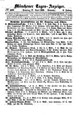 Münchener Tages-Anzeiger Samstag 17. April 1858