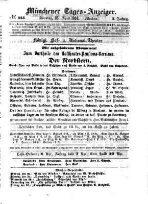 Münchener Tages-Anzeiger Sonntag 25. April 1858