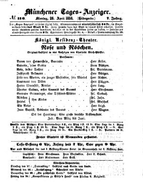 Münchener Tages-Anzeiger Montag 26. April 1858