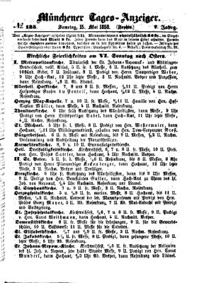 Münchener Tages-Anzeiger Samstag 15. Mai 1858