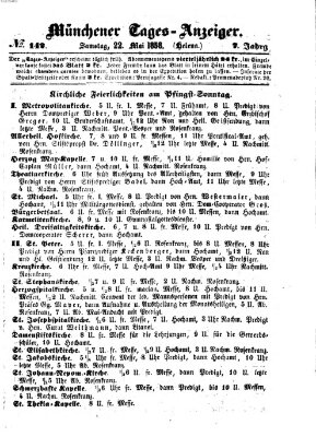 Münchener Tages-Anzeiger Samstag 22. Mai 1858