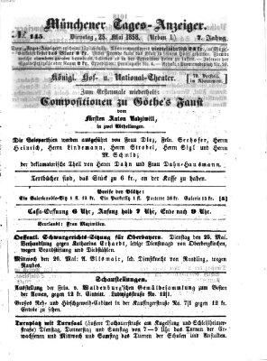 Münchener Tages-Anzeiger Dienstag 25. Mai 1858