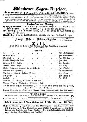 Münchener Tages-Anzeiger Sonntag 30. Mai 1858