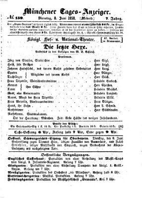 Münchener Tages-Anzeiger Dienstag 8. Juni 1858