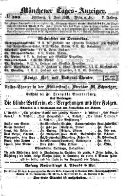 Münchener Tages-Anzeiger Mittwoch 9. Juni 1858