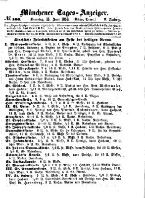 Münchener Tages-Anzeiger Dienstag 15. Juni 1858