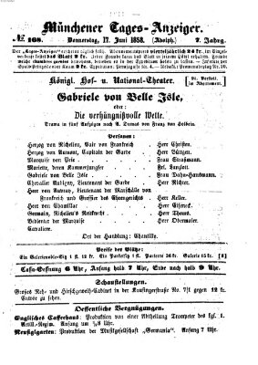 Münchener Tages-Anzeiger Donnerstag 17. Juni 1858